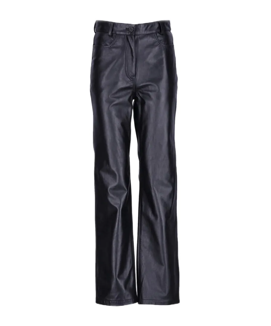 TotÊMe Straight Leg Leather Trousers