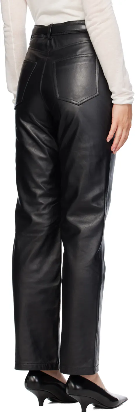 TotÊMe Straight Leg Leather Trousers