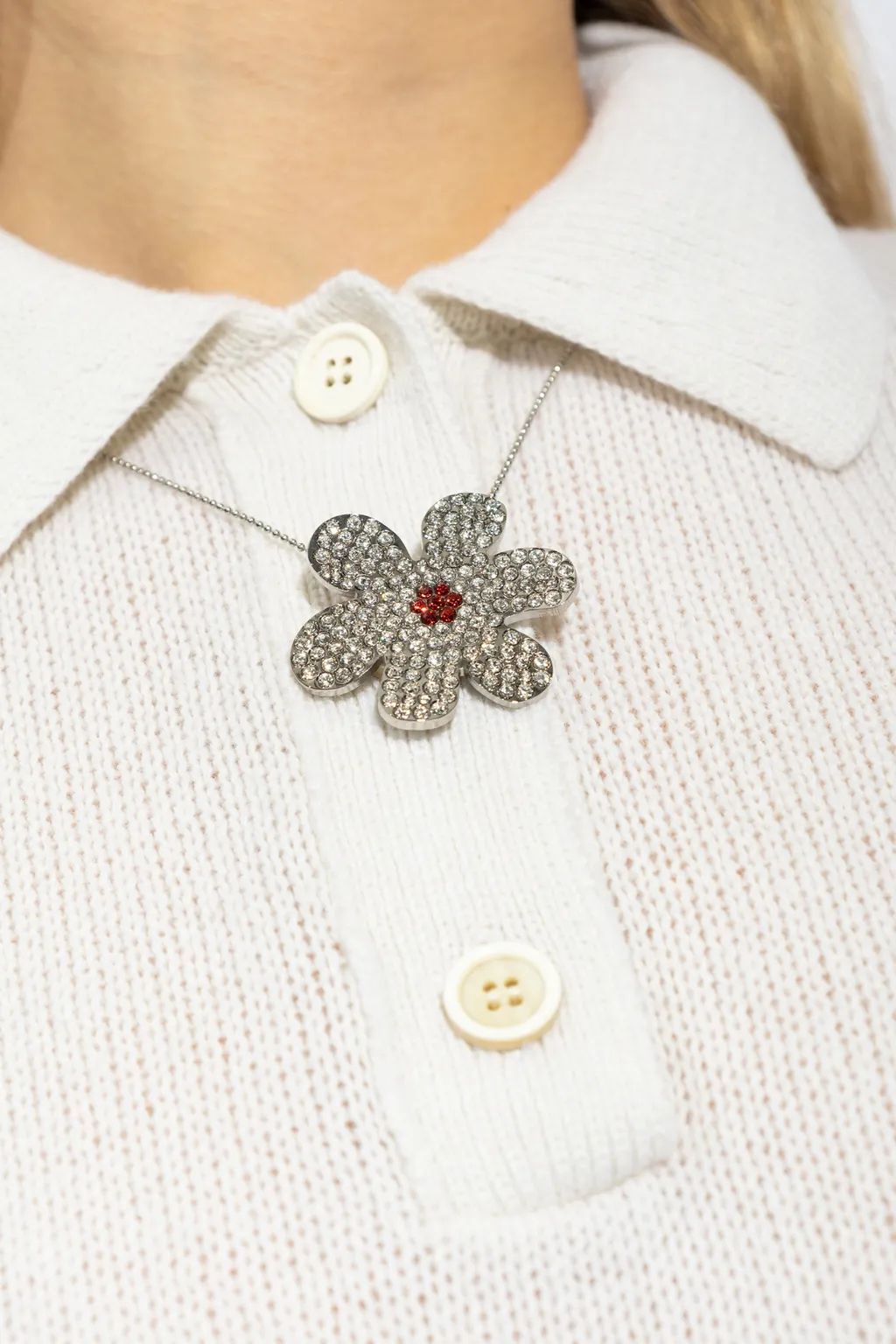 Marni Floral Embellished Chained Necklace