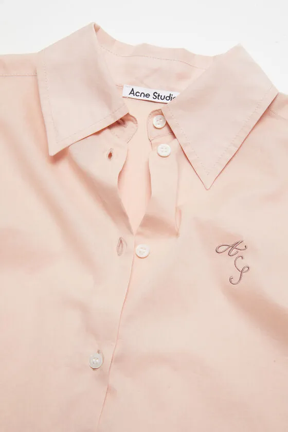 Logo-Embroidered Cotton Crop Shirt