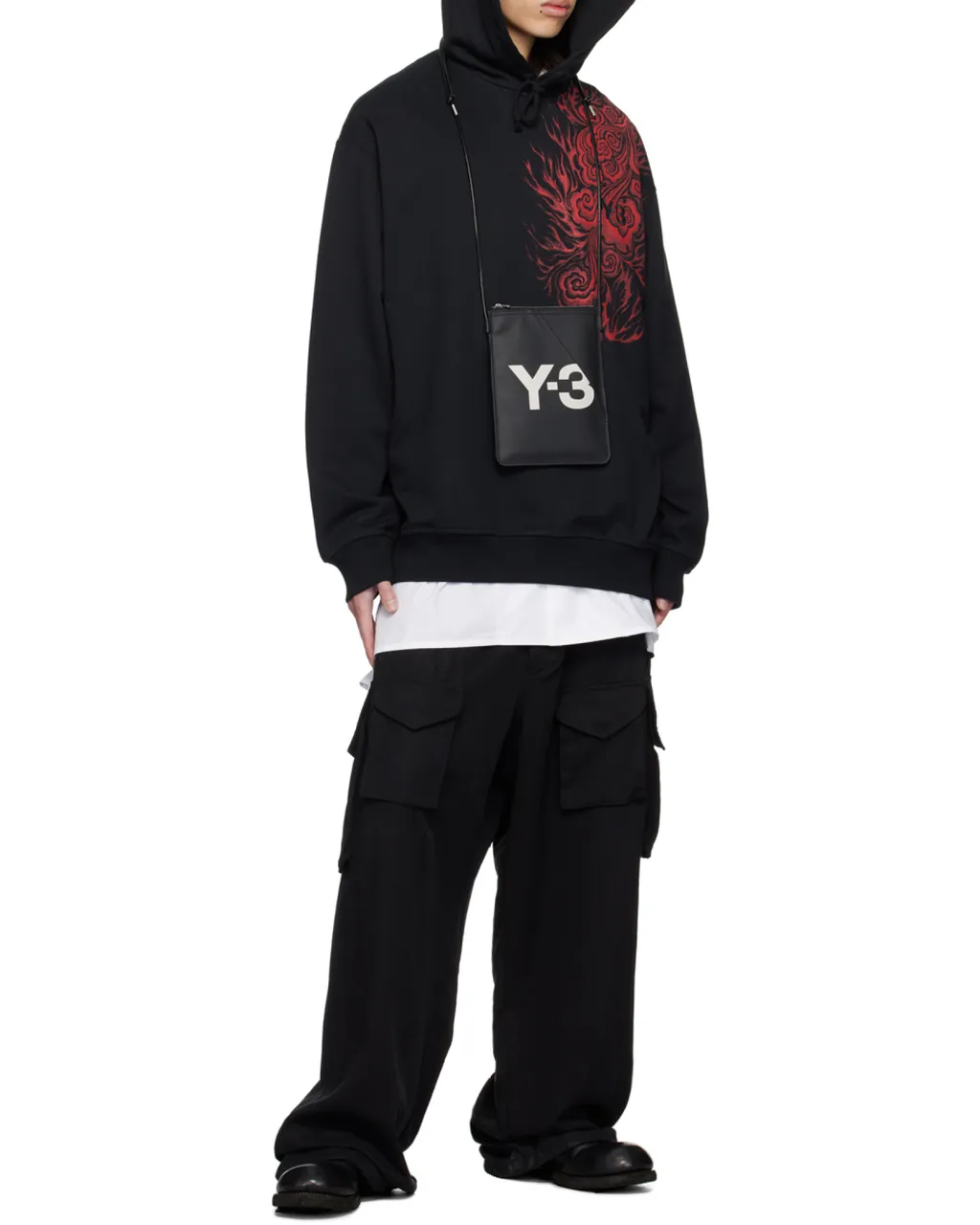 Y-3 Logo Printed Zip-Up Crossbody Bag