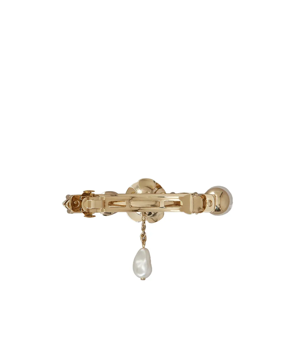 Rose Pearls Hair Clip