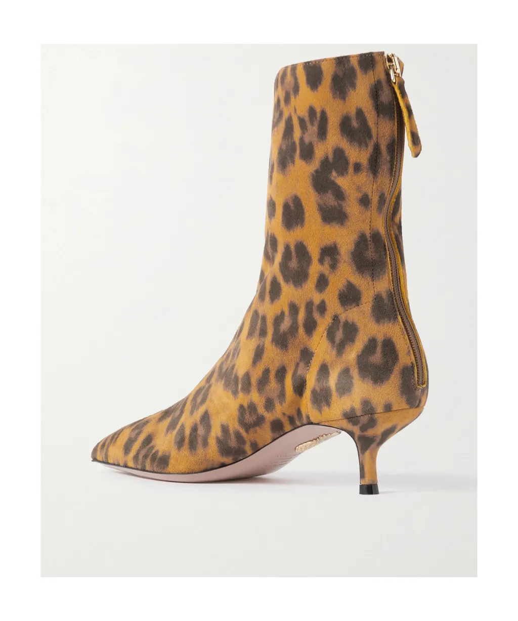 Aquazzura Montmartre Leopard Printed Pointed Toe Boots