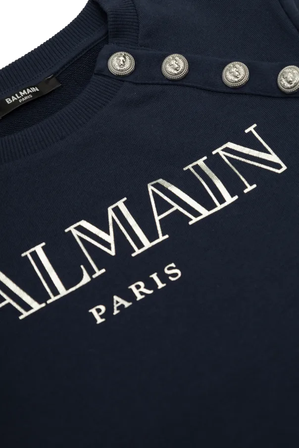 Balmain Kids Logo Printed Crewneck Sweatshirt