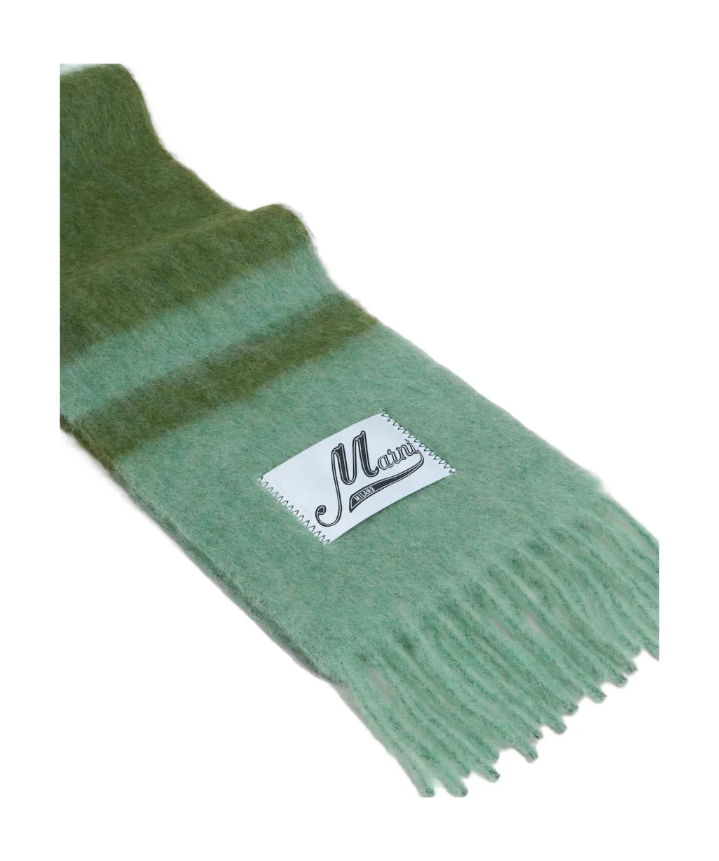 Marni Logo-Patch Fringed Scarf