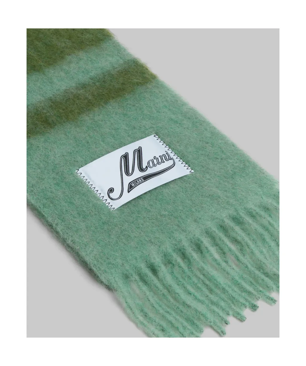 Marni Logo-Patch Fringed Scarf