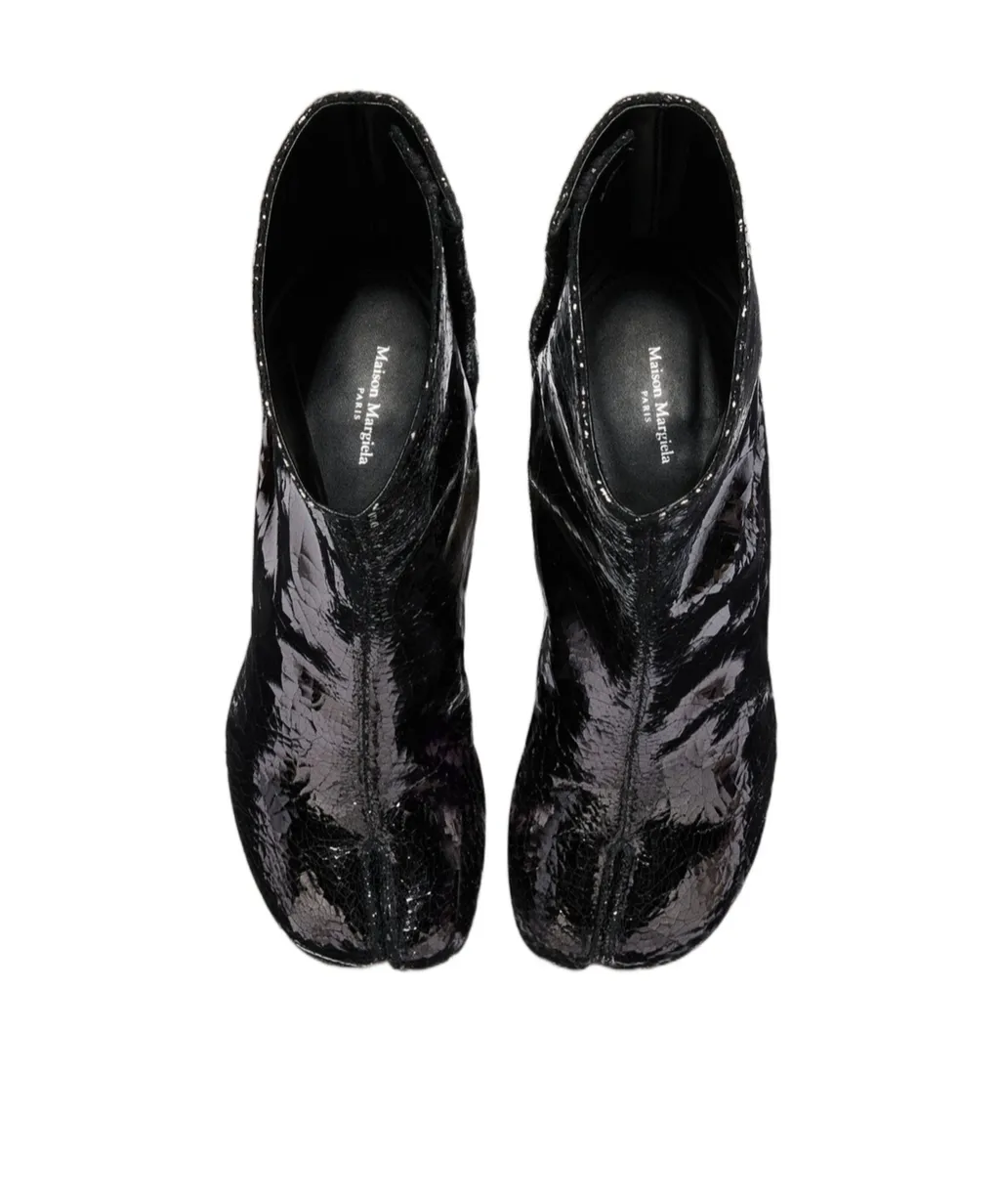 Maison Margiela Tabi Mirror-Effect Cracked Ankle Boots