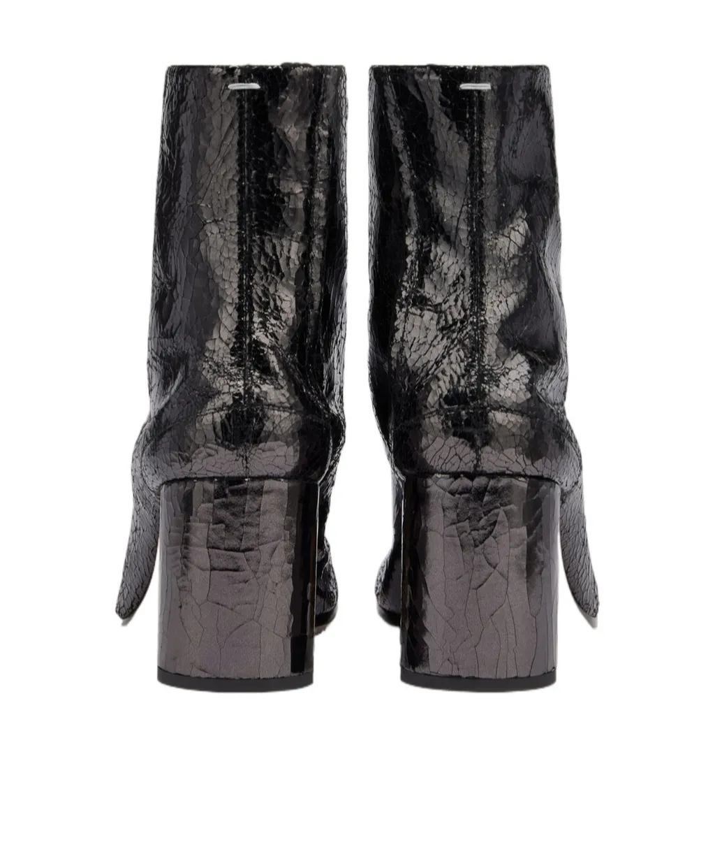 Maison Margiela Tabi Mirror-Effect Cracked Ankle Boots