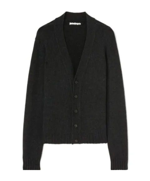 Palm Angels Logo Intarsia V-Neck Cardigan
