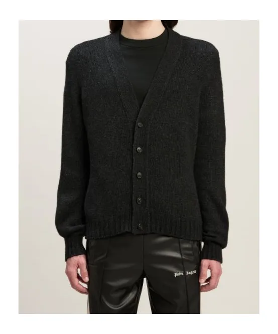 Palm Angels Logo Intarsia V-Neck Cardigan