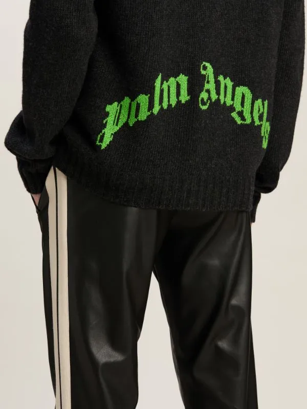 Palm Angels Logo Intarsia V-Neck Cardigan