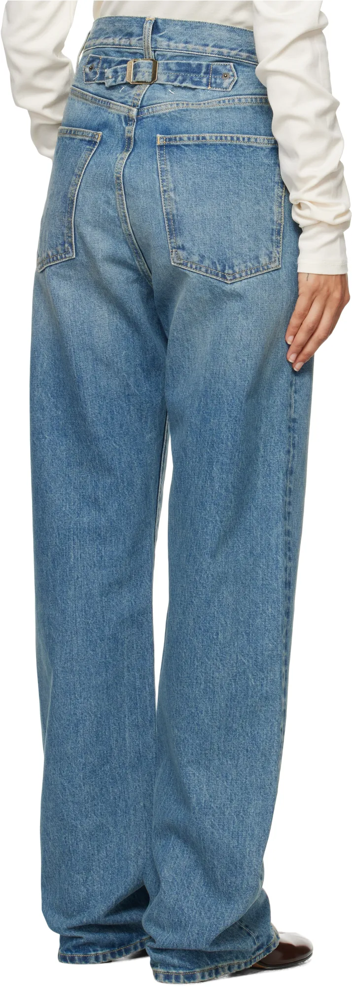 Turn-Up Straight-Leg Jeans
