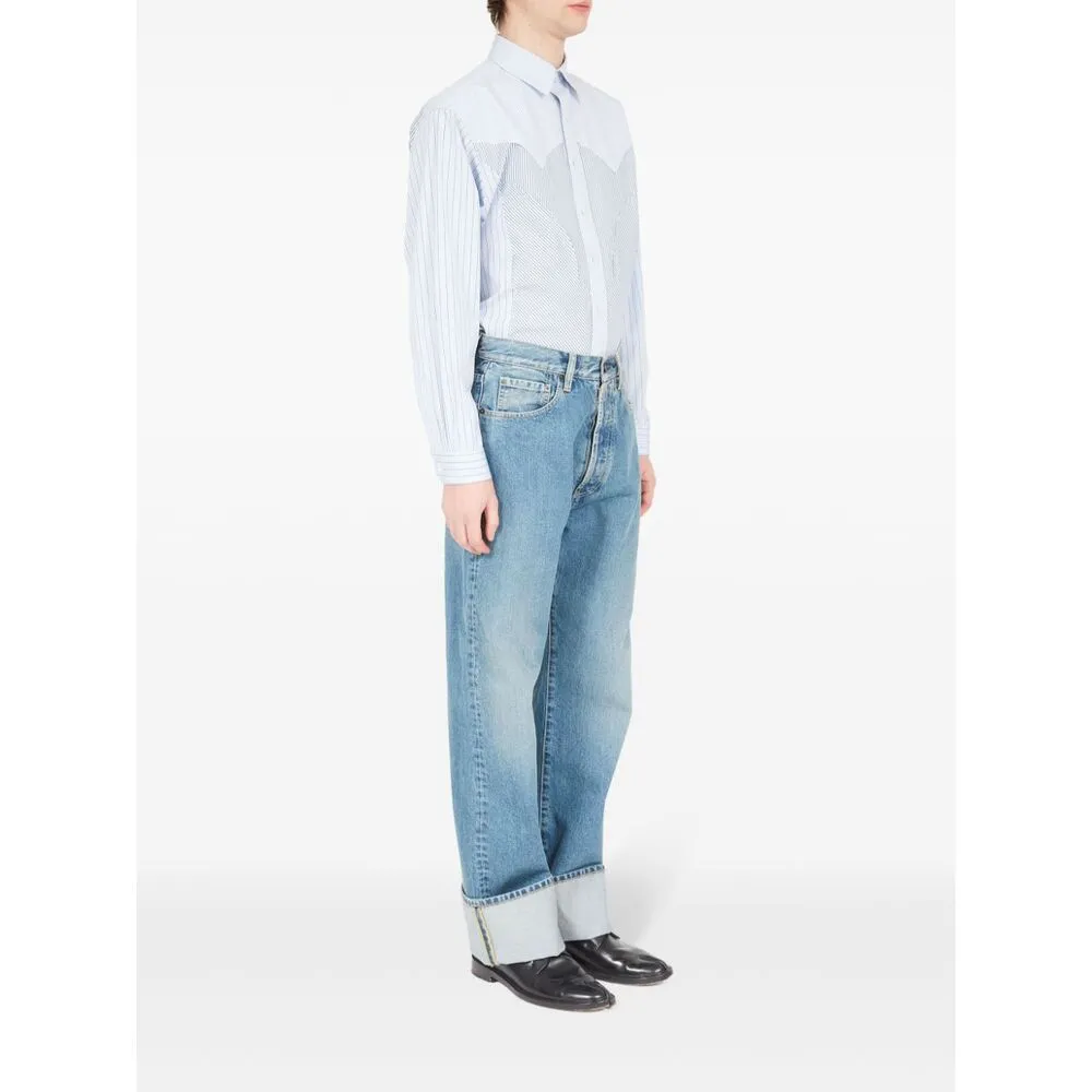 Turn-Up Straight-Leg Jeans