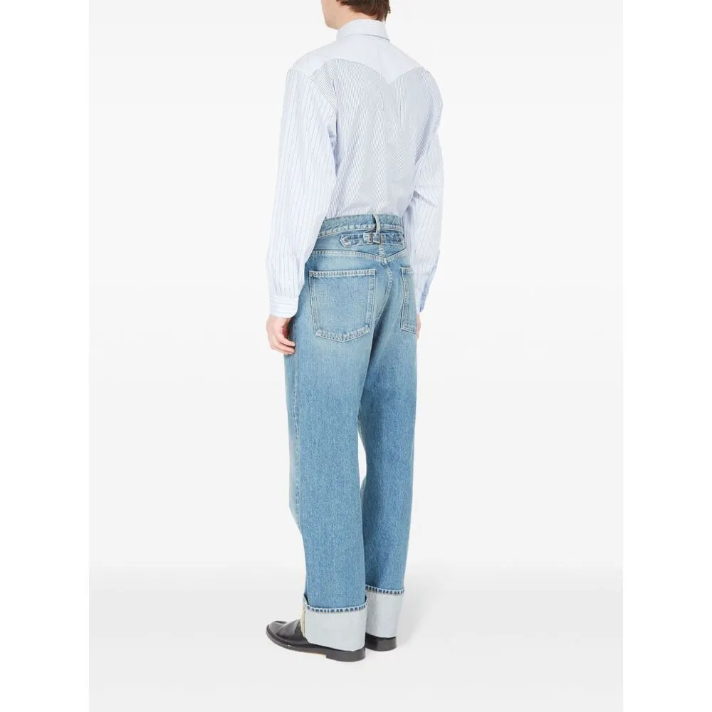 Turn-Up Straight-Leg Jeans