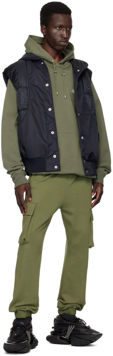 Balmain Logo Embroidered Drawstring Hoodie