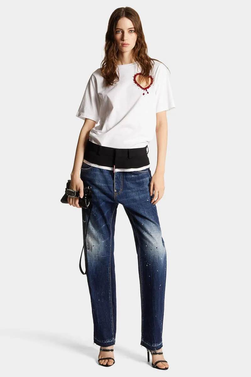 Dsquared2 Paint Splatter-Detailed Distressed Denim Jeans