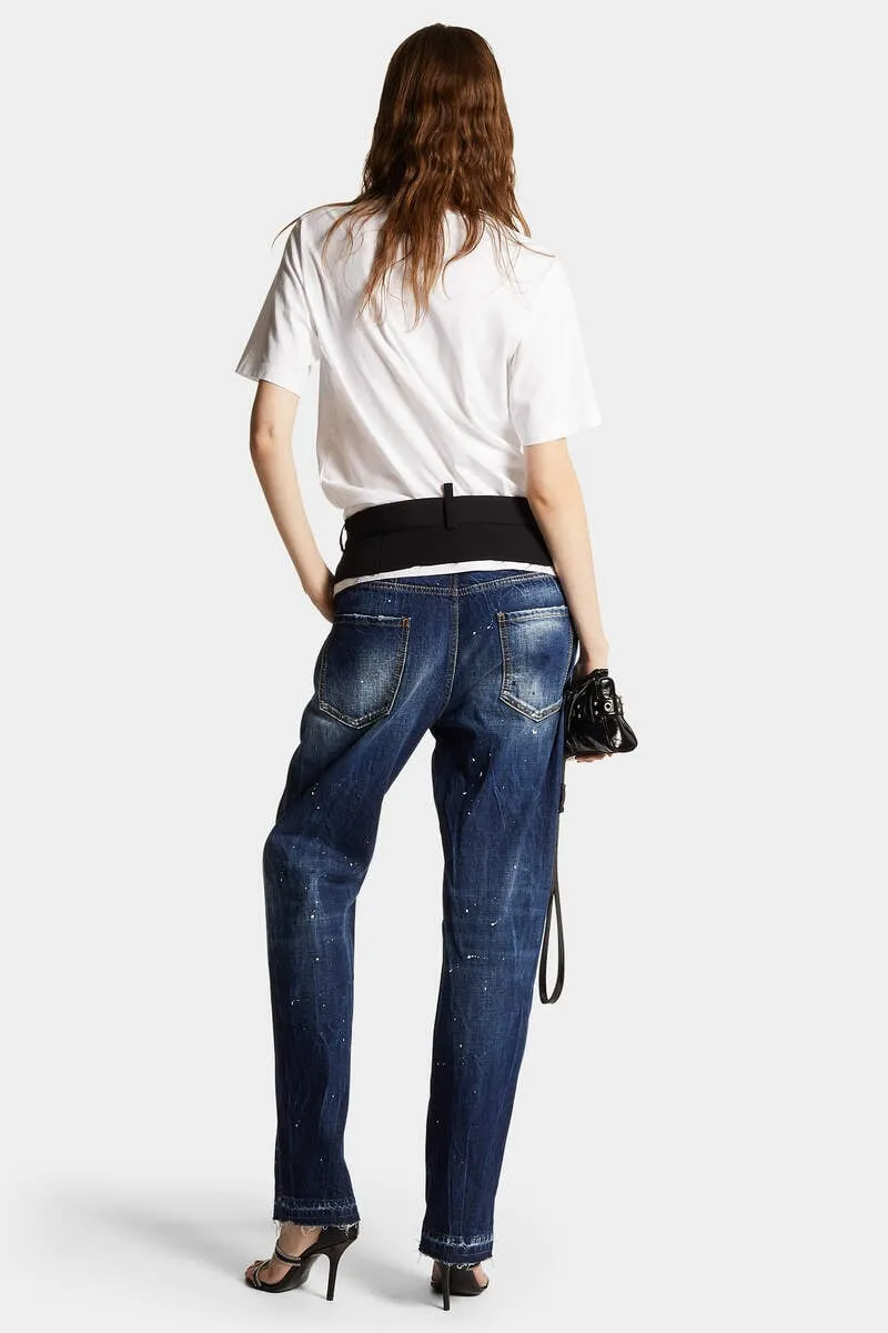 Dsquared2 Paint Splatter-Detailed Distressed Denim Jeans