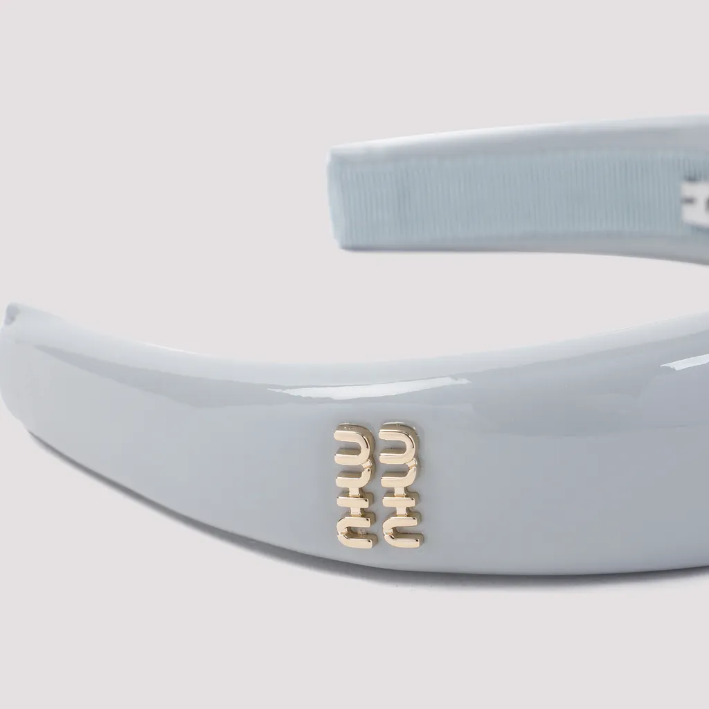 Logo-Lettering Leather Handband