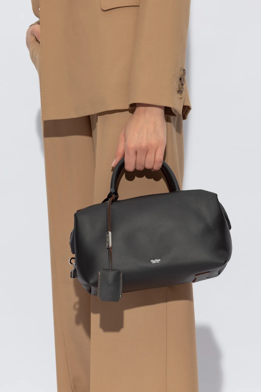Max Mara Logo Printed Top Handle Bag