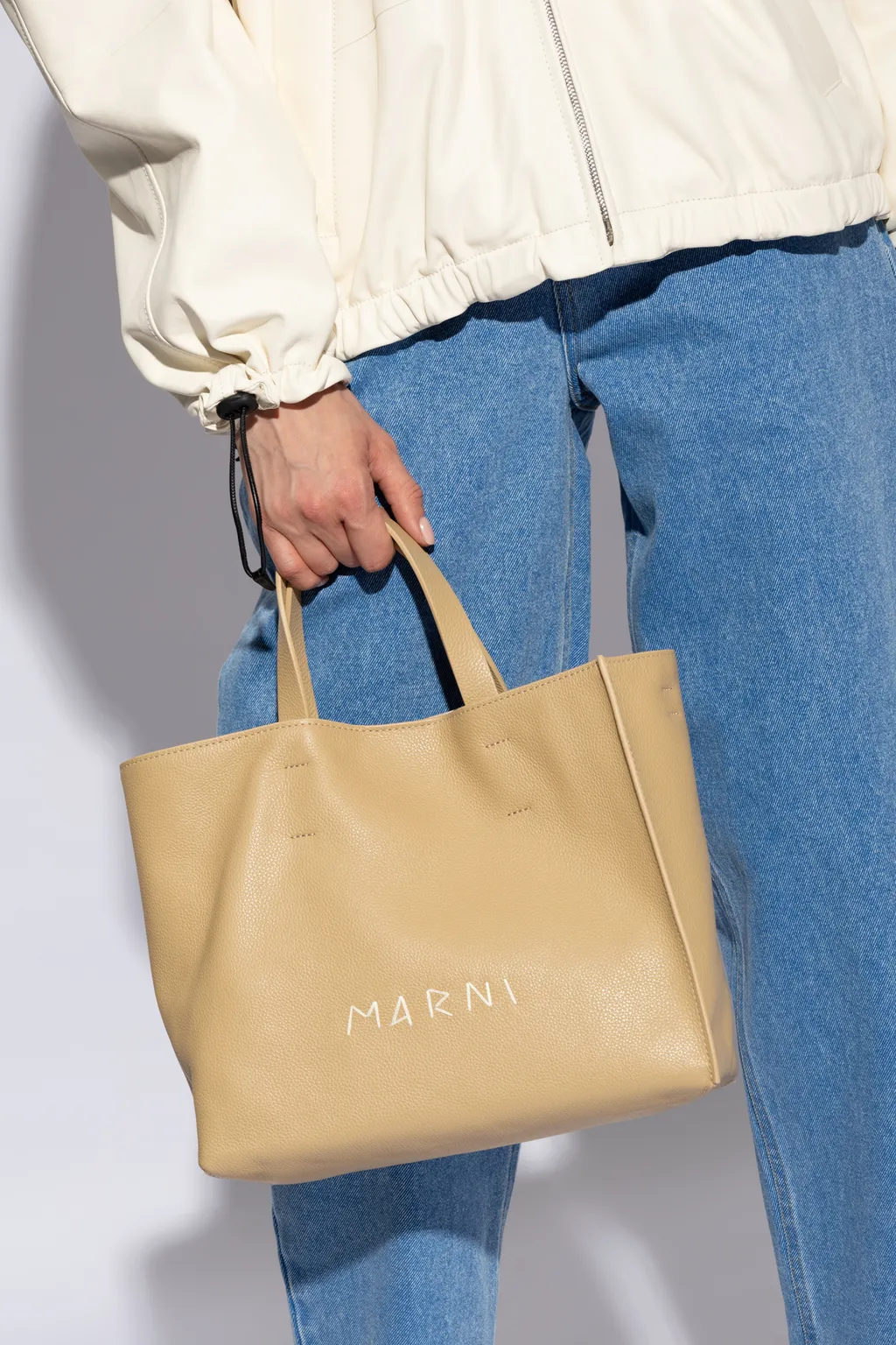 Marni Museo Logo Embroidered Shopper Bag