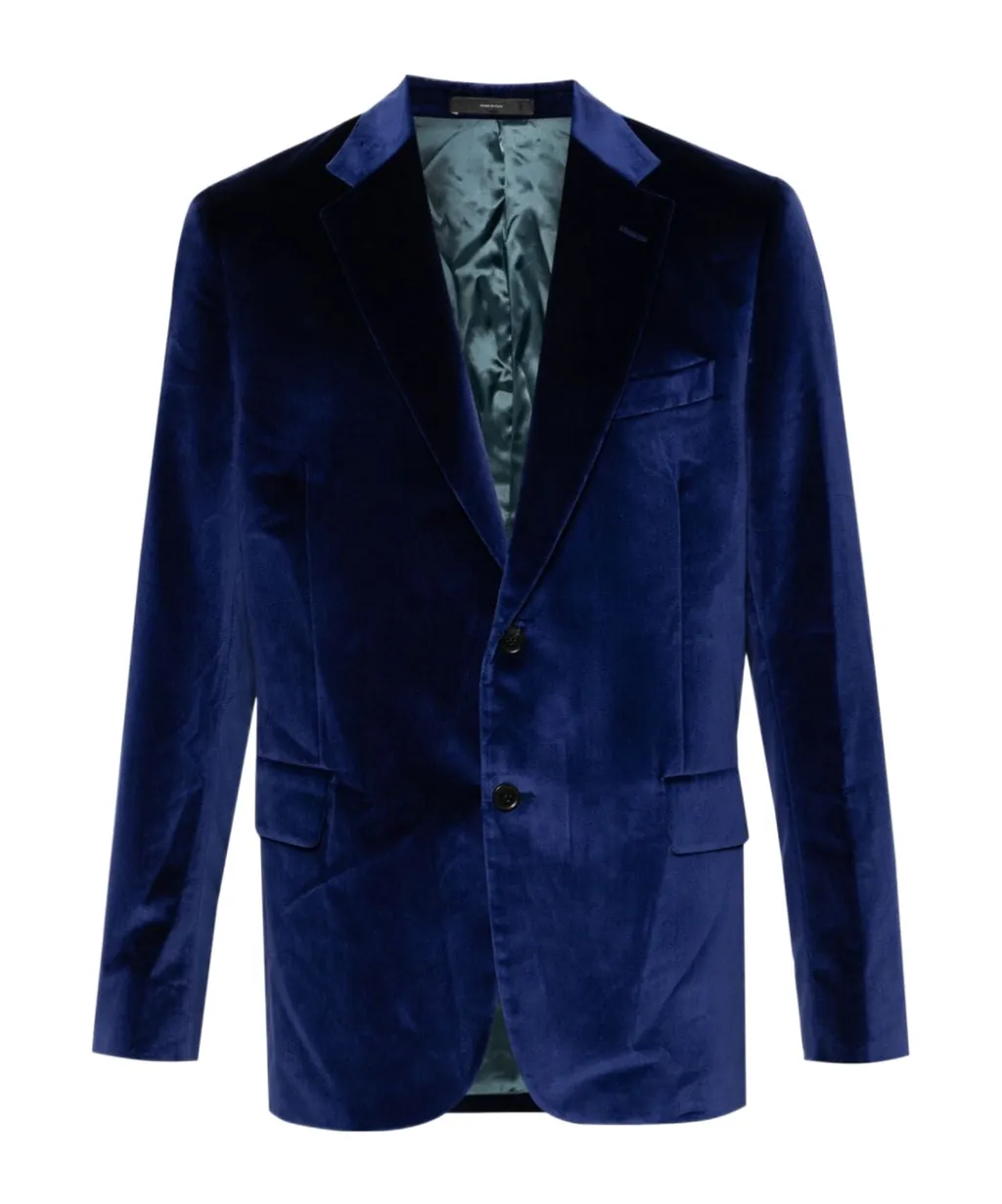Single-Breasted Velvet Blazer