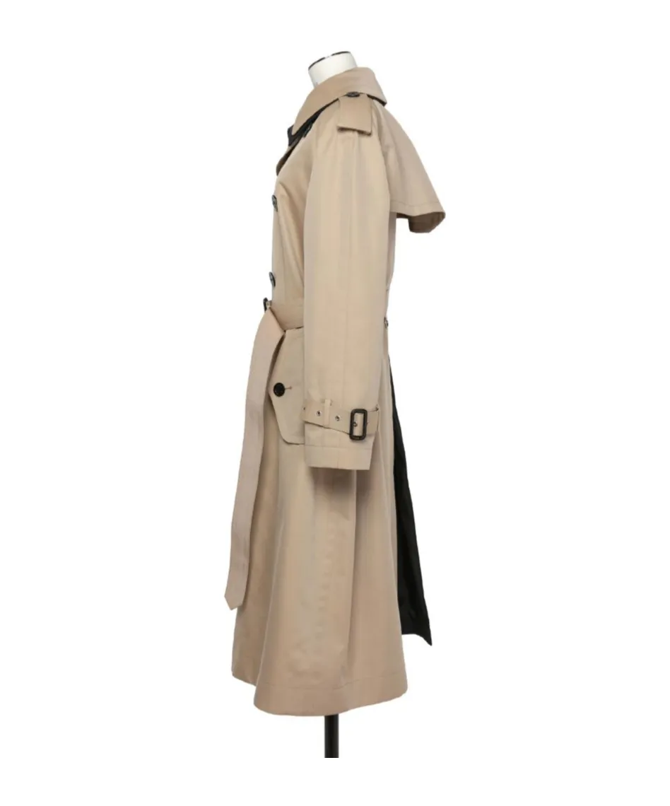 Sacai Two-Toned Double Breasted Belted Trench Coat