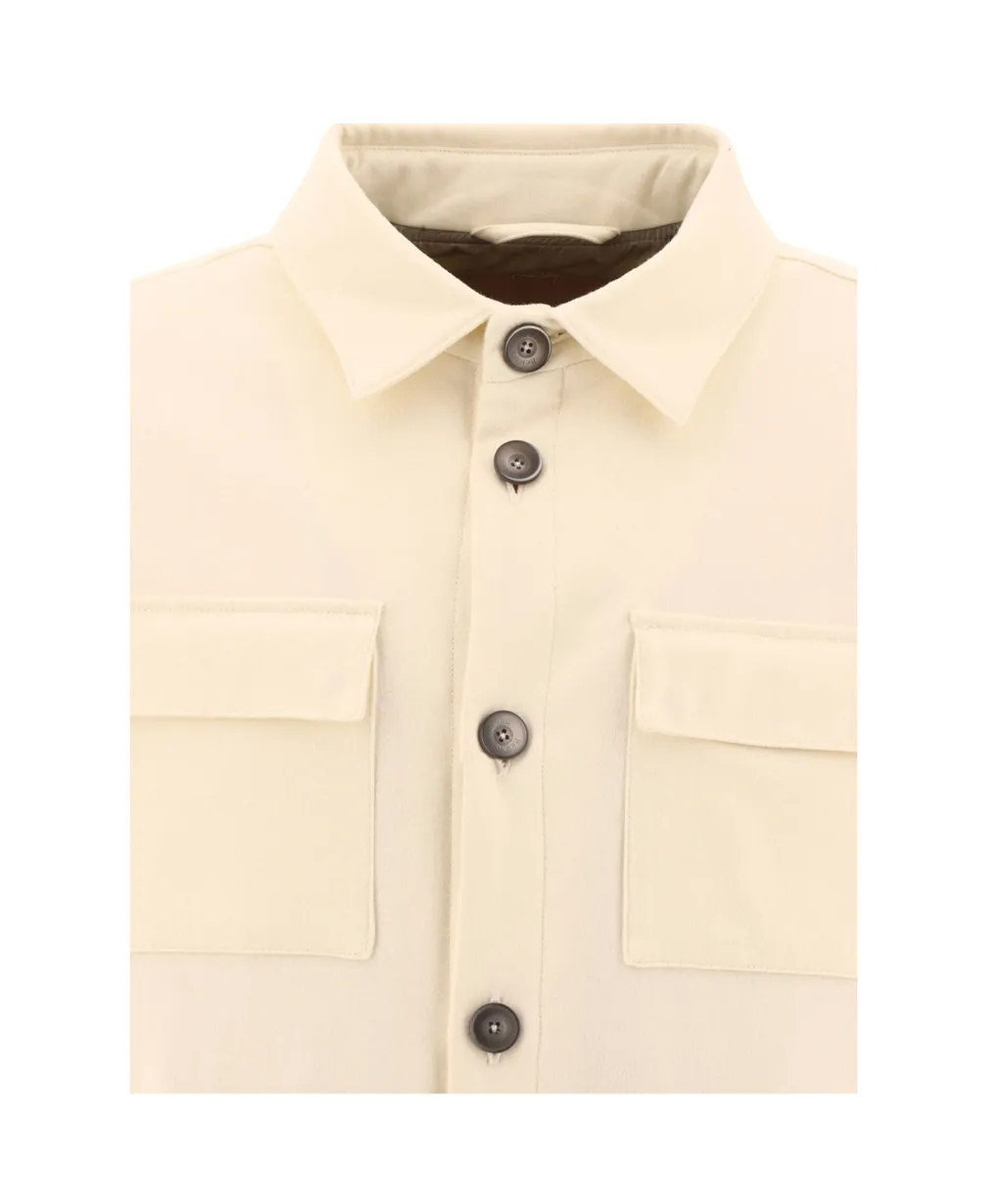 Herno Long Sleeved Buttoned Shirt Jacket