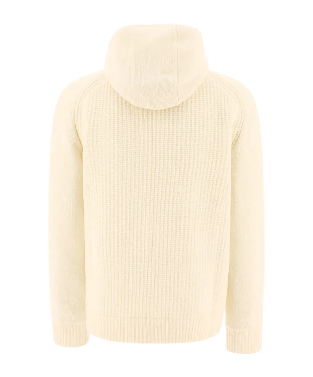 Herno Ribbed-Knit Zipped Hooded Drawstring Reversibile Jacket