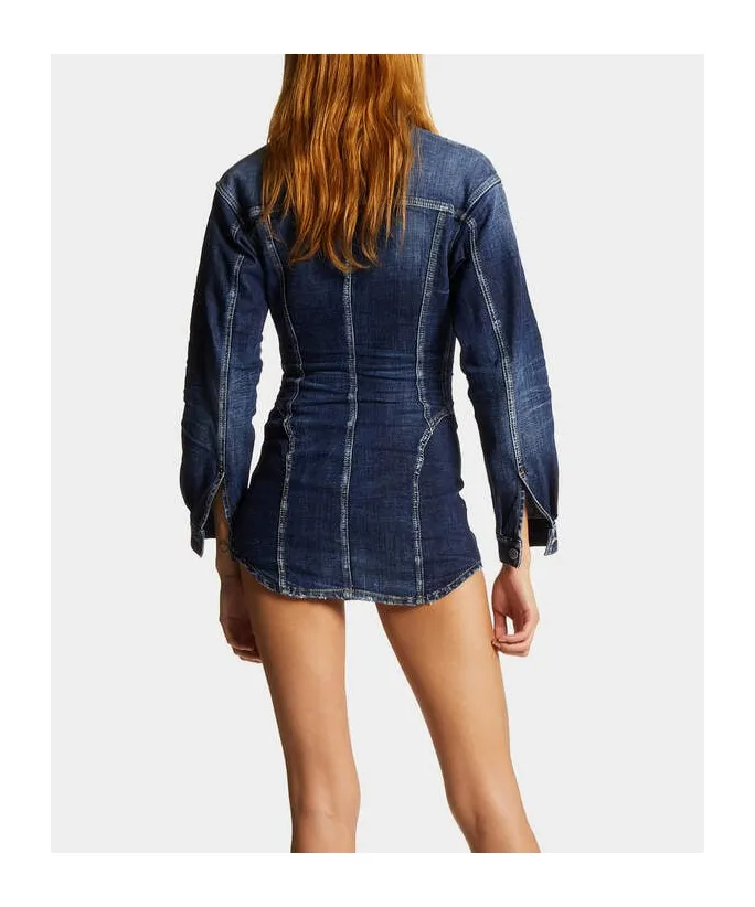 Dsquared2 Distressed Mini Denim Dress