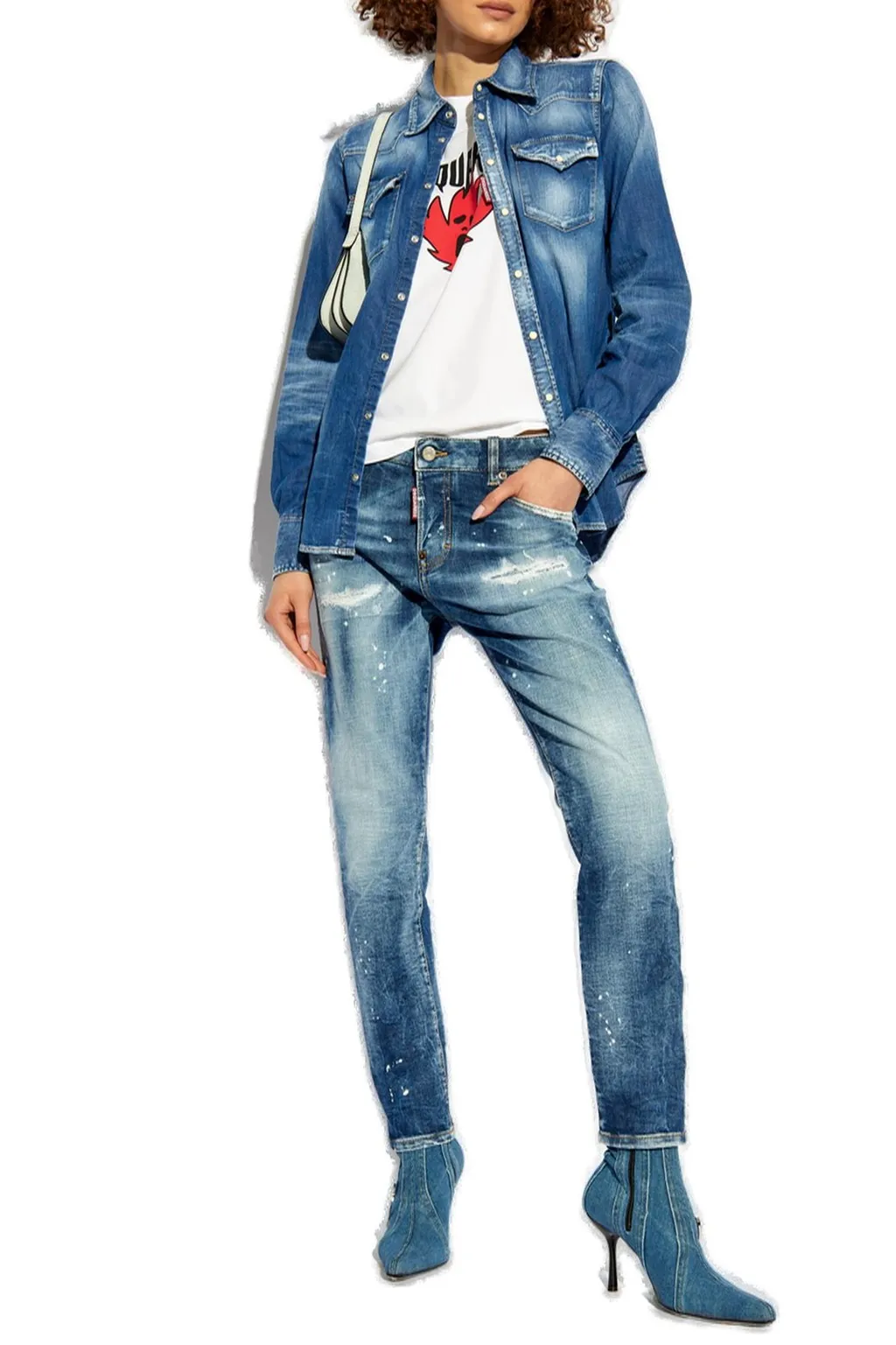 Dsquared2 Logo-Patch Distressed Jeans