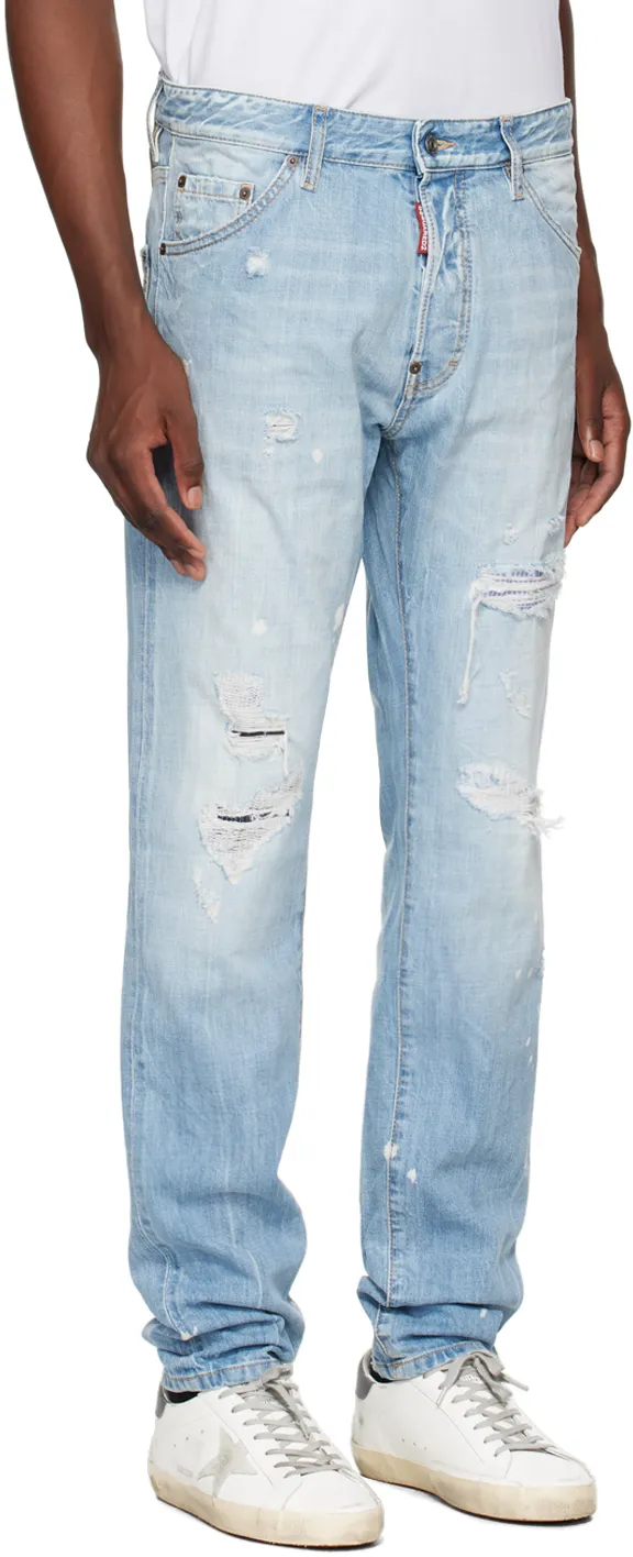 Dsquared2 Distressed Straight-Leg Jeans