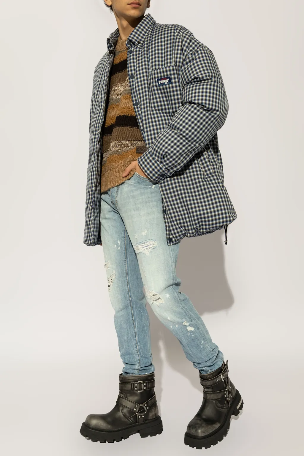 Dsquared2 Distressed Straight-Leg Jeans