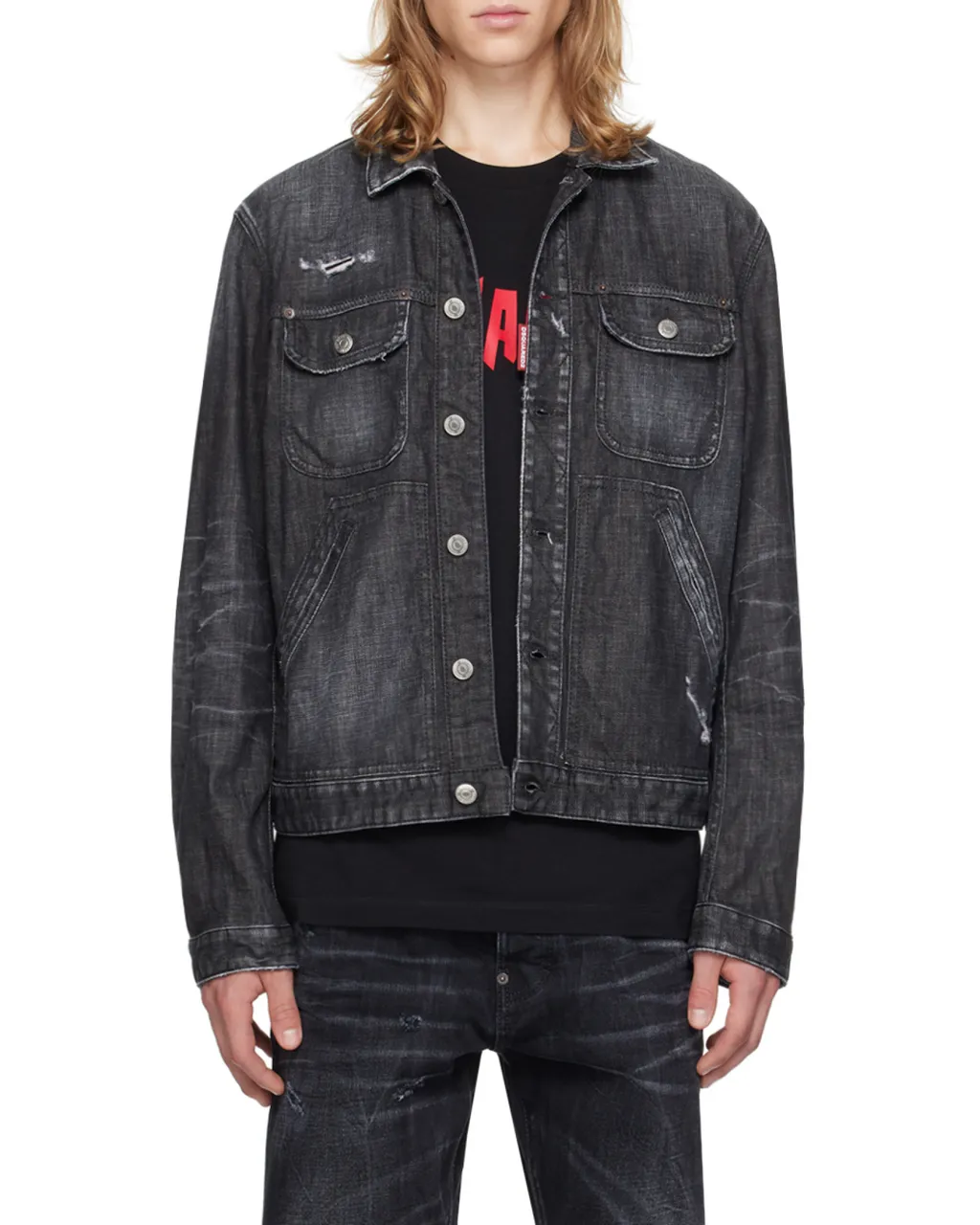 Dsquared2 Distressed Denim Jacket