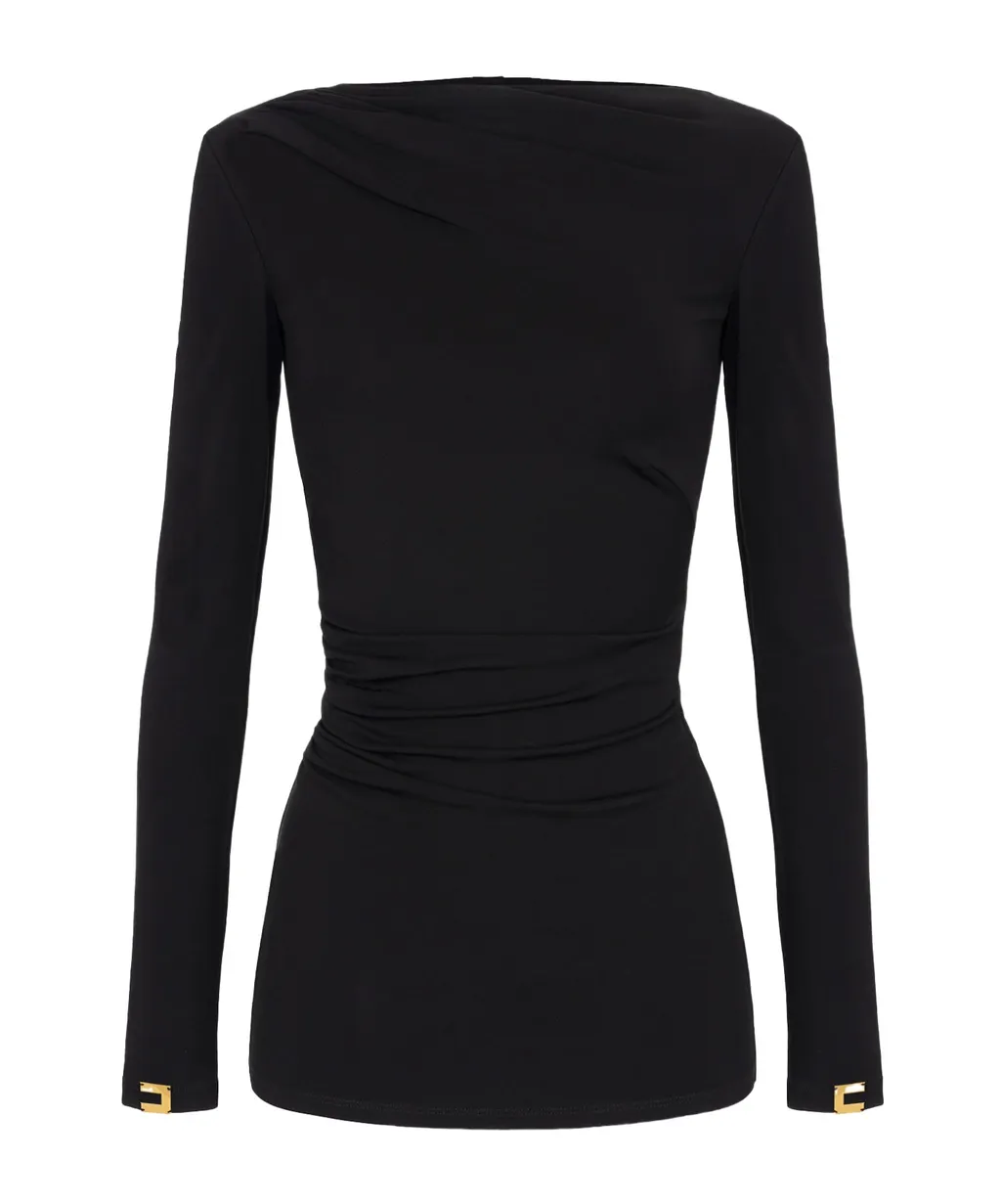 Elisabetta Franchi Draping Jersey Top