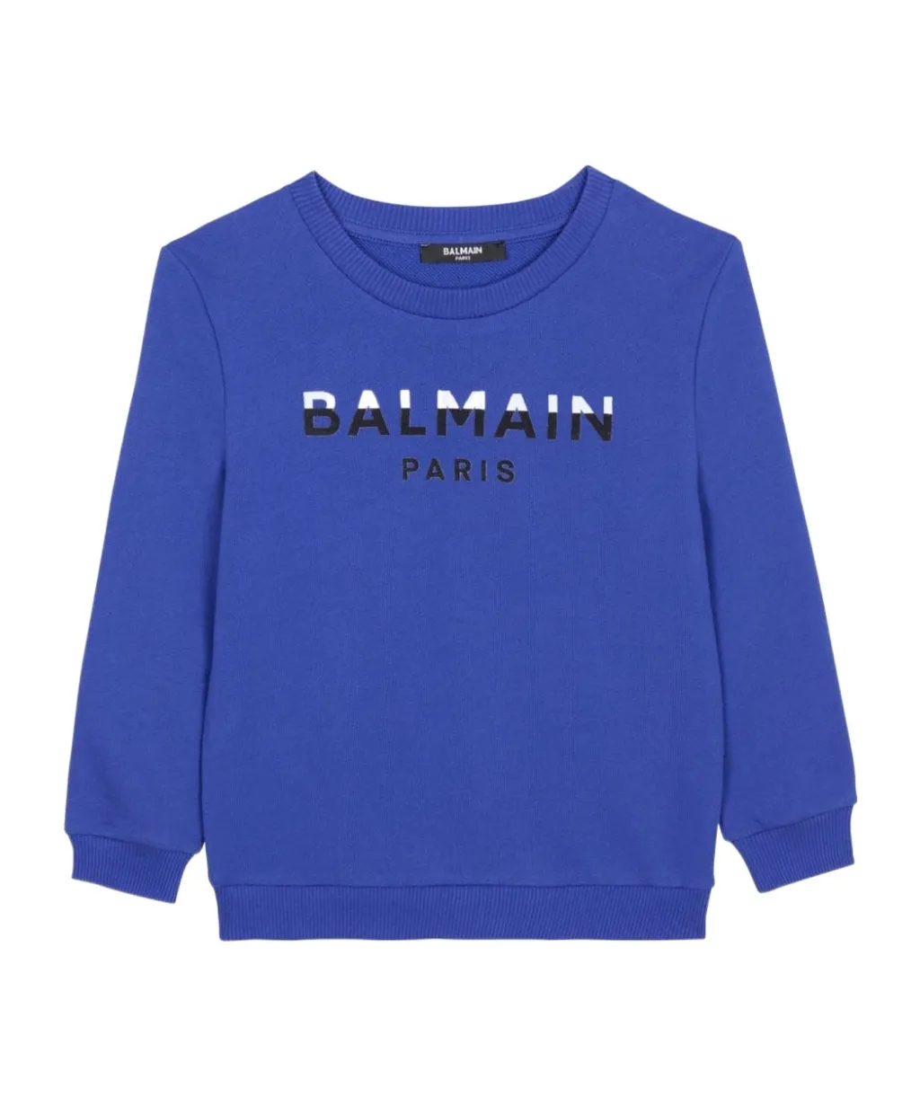Balmain Kids Logo Printed Crewneck Sweatshirt
