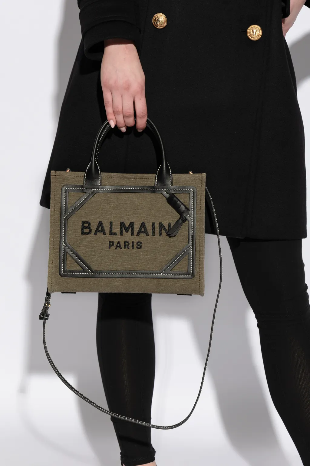 Balmain Logo Detailed Top Handle Bag