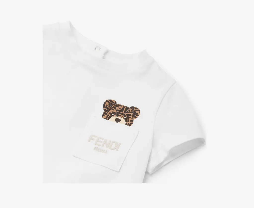 Fendi Kids Logo Embroidered Crewneck T-Shirt