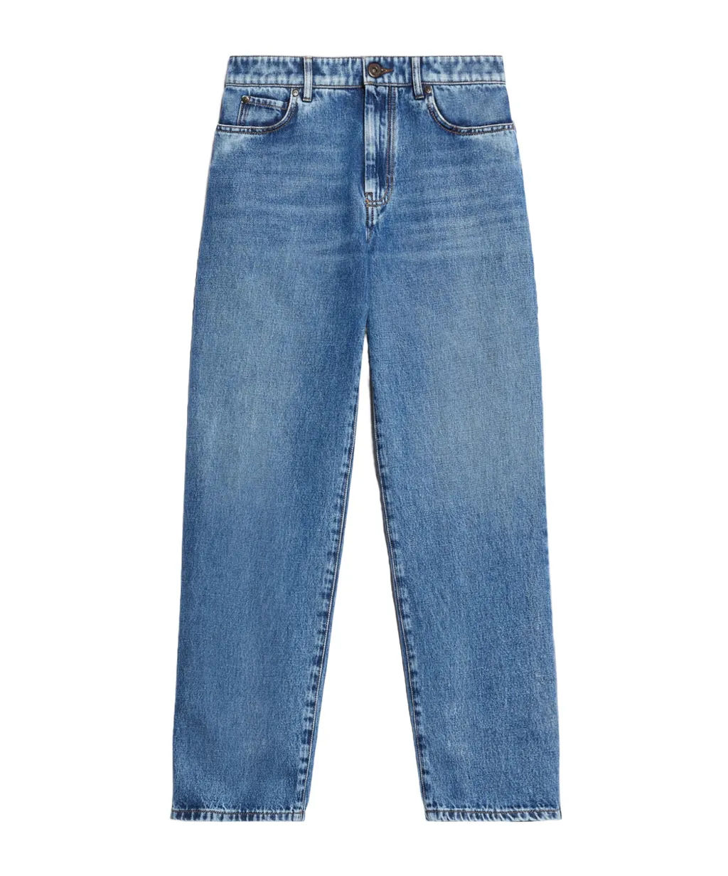 Weekend Max Mara Logo Patch Straight Leg Jeans