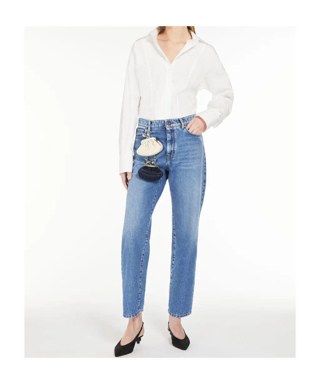 Weekend Max Mara Logo Patch Straight Leg Jeans