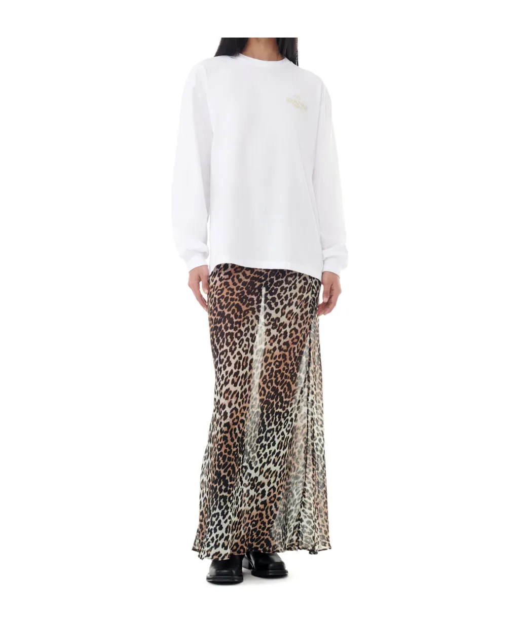 Ganni Logo Printed Crewneck Sweatshirt