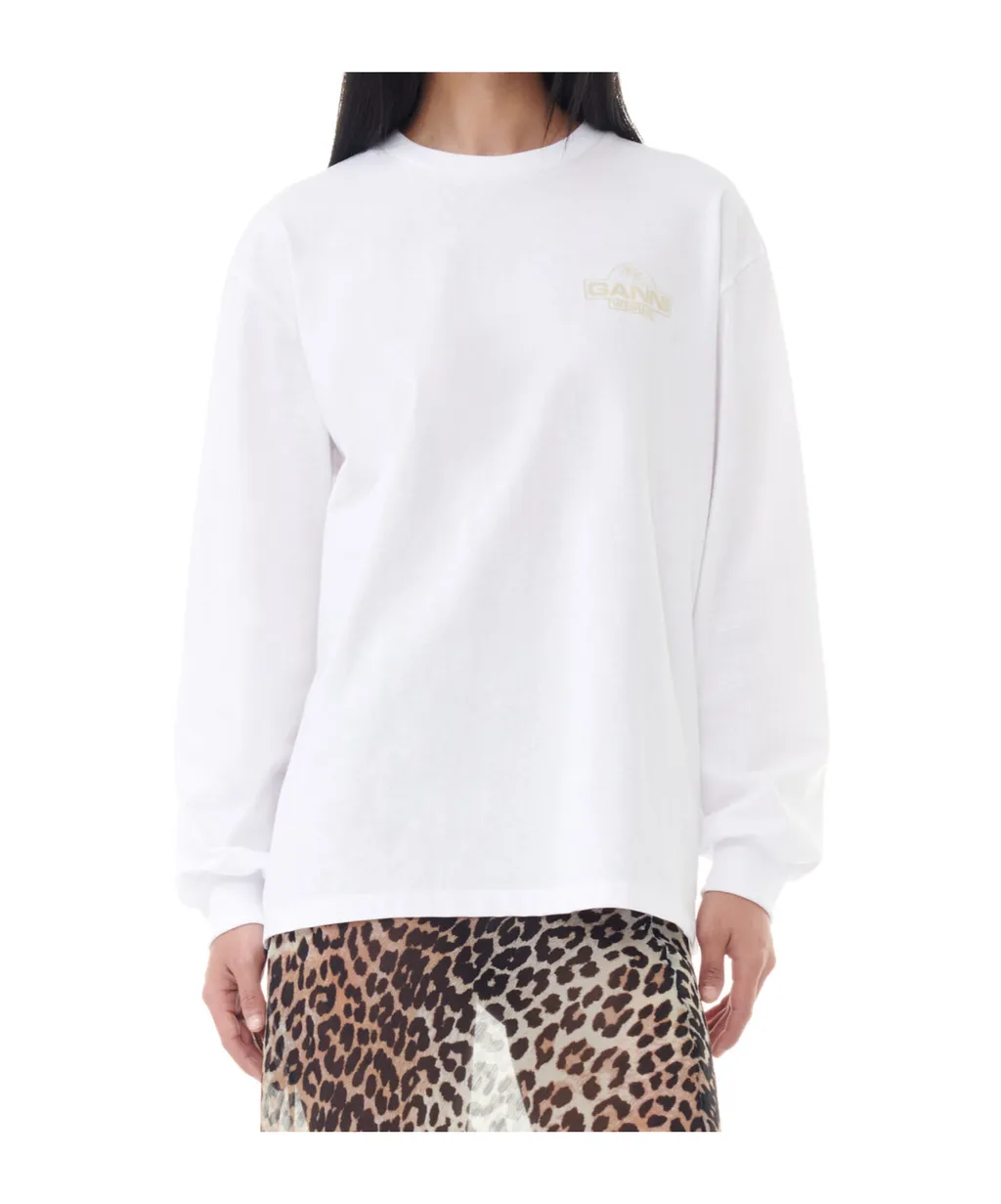 Ganni Logo Printed Crewneck Sweatshirt