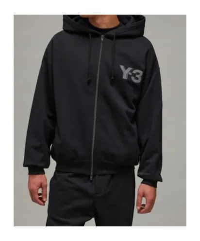 Y-3 Logo Printed Zip-Up Hoodie