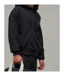 Y-3 Logo Printed Zip-Up Hoodie