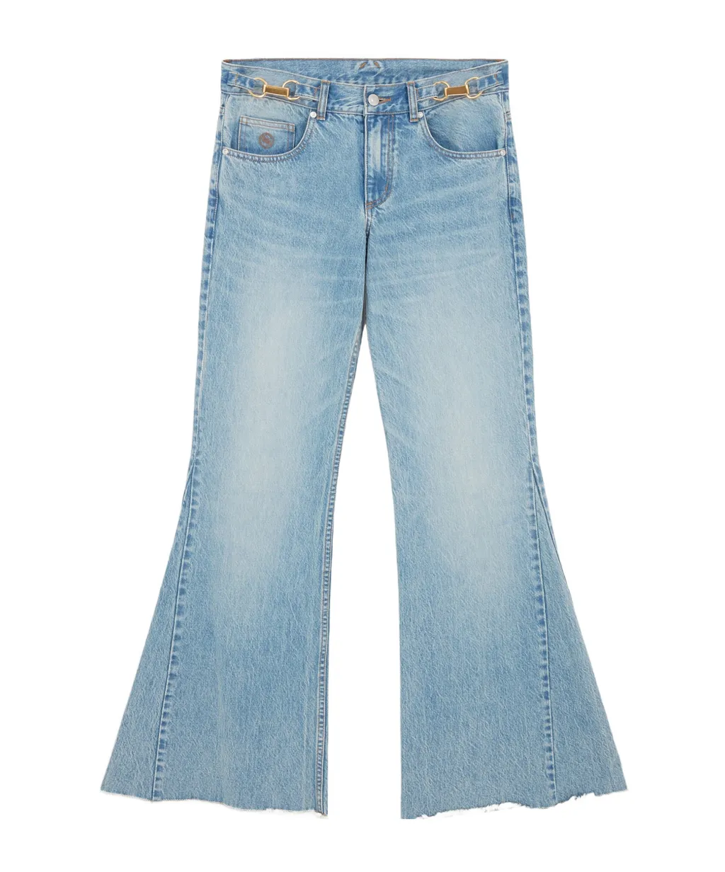 Stella Mccartney Mid-Rise Frayed-Edge Bbootcut Jeans