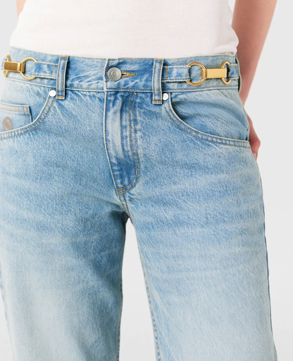 Stella Mccartney Mid-Rise Frayed-Edge Bbootcut Jeans