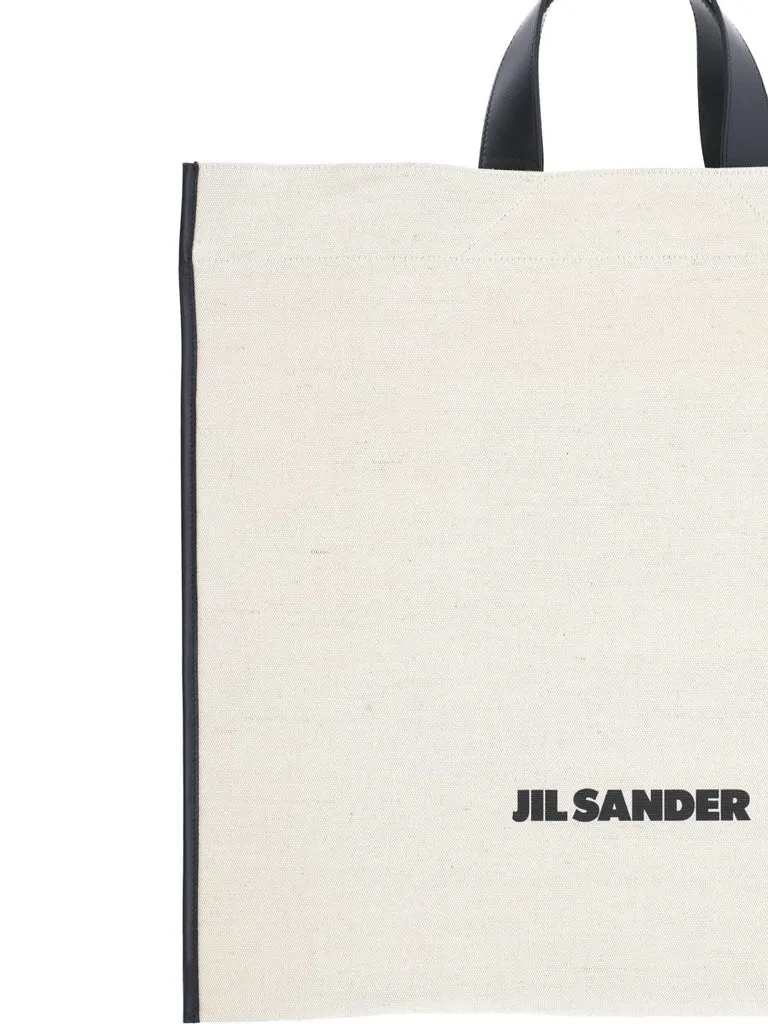 Jil Sander Logo Printed Top Handle Bag