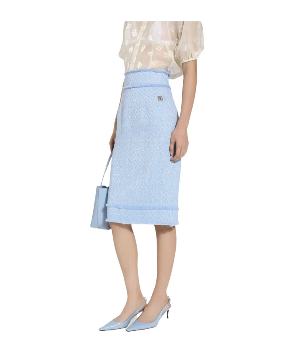 Dolce & Gabbana Dg Logo Tweed Pencil Skirt