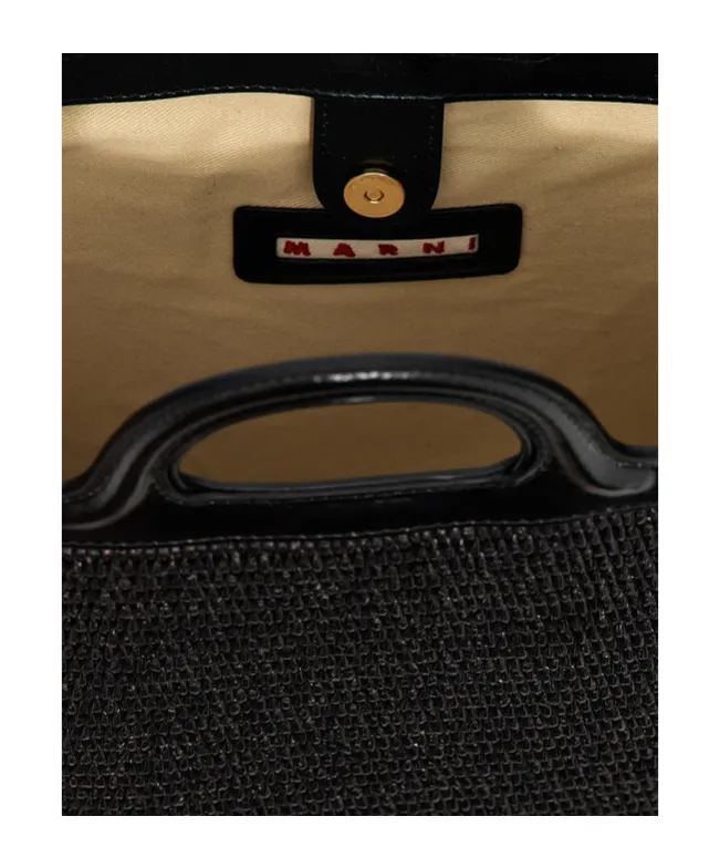 Marni Tropicalia Logo Embroidered Raffia Tote Bag