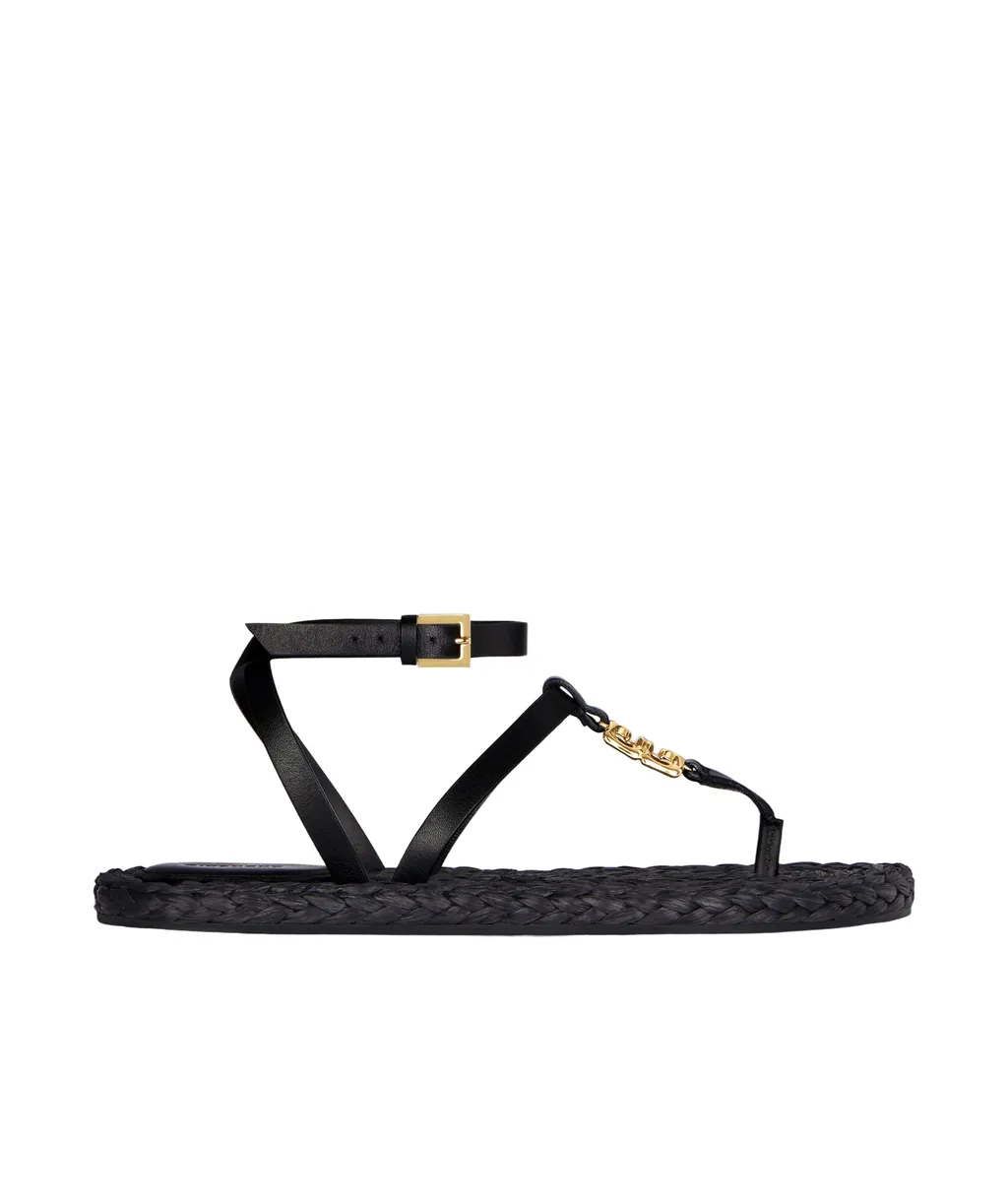 Givenchy 4G Plaque Raffia Sandals