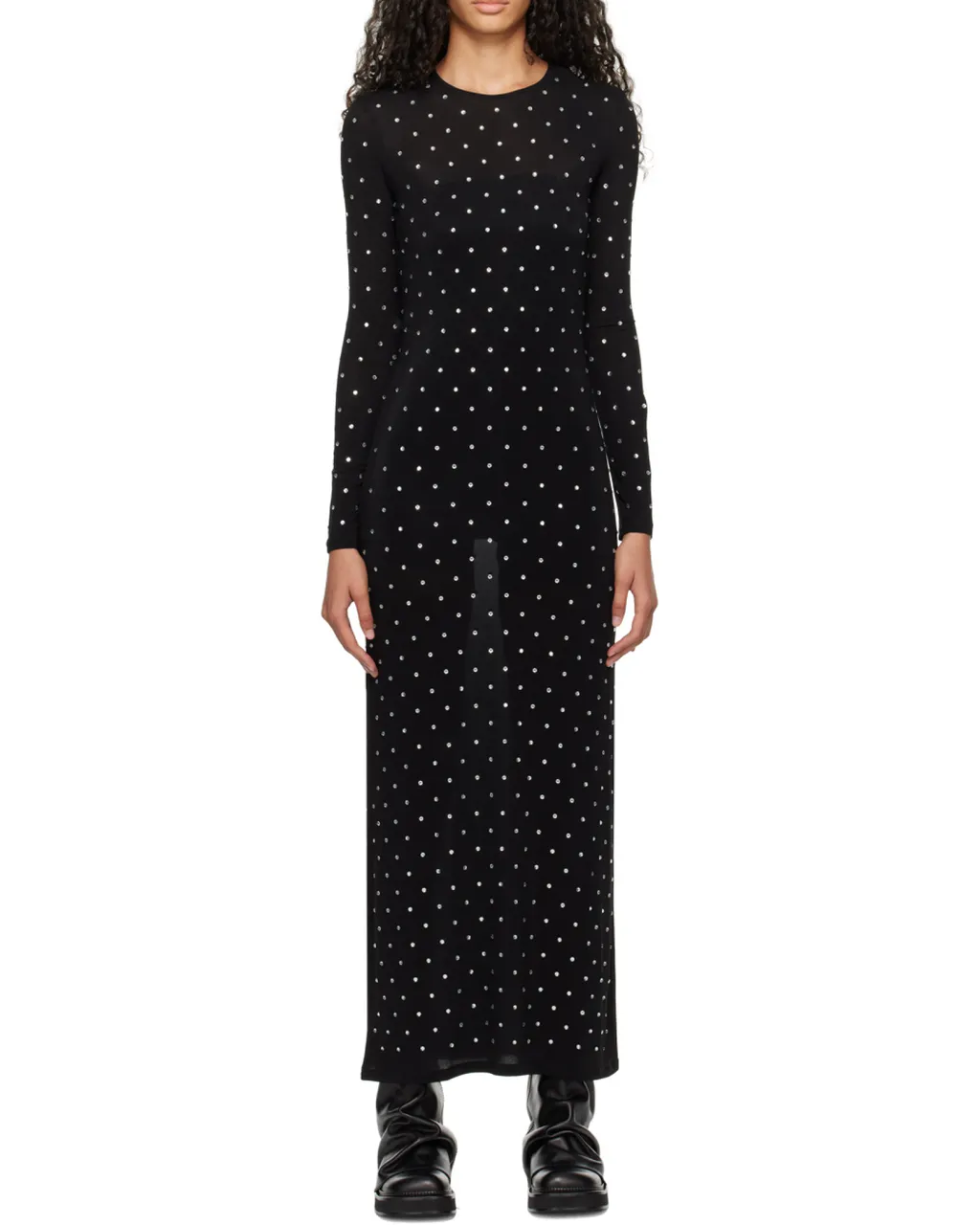 Paco Rabanne	All-Over Embellished Long-Sleeved Dress